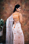 Burnt Clay Printed Saree Set