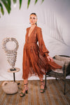 Cinnamon Embroidered Dress