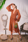 Cinnamon Embroidered Dress