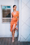 Burnt Clay Slit Dress