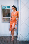 Burnt Clay Slit Dress