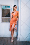 Burnt Clay Slit Dress