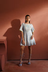 Cloud Blue Box Pleat Dress