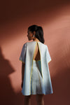 Cloud Blue Box Pleat Dress