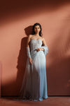 Cloud Blue Saree Set