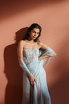 Cloud Blue Saree Set